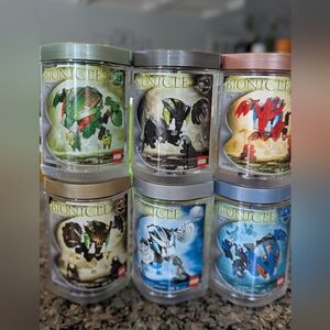 LEGO BIONICLE Bohrok Complete Set of 6 with krana, Manuals And Cannisters